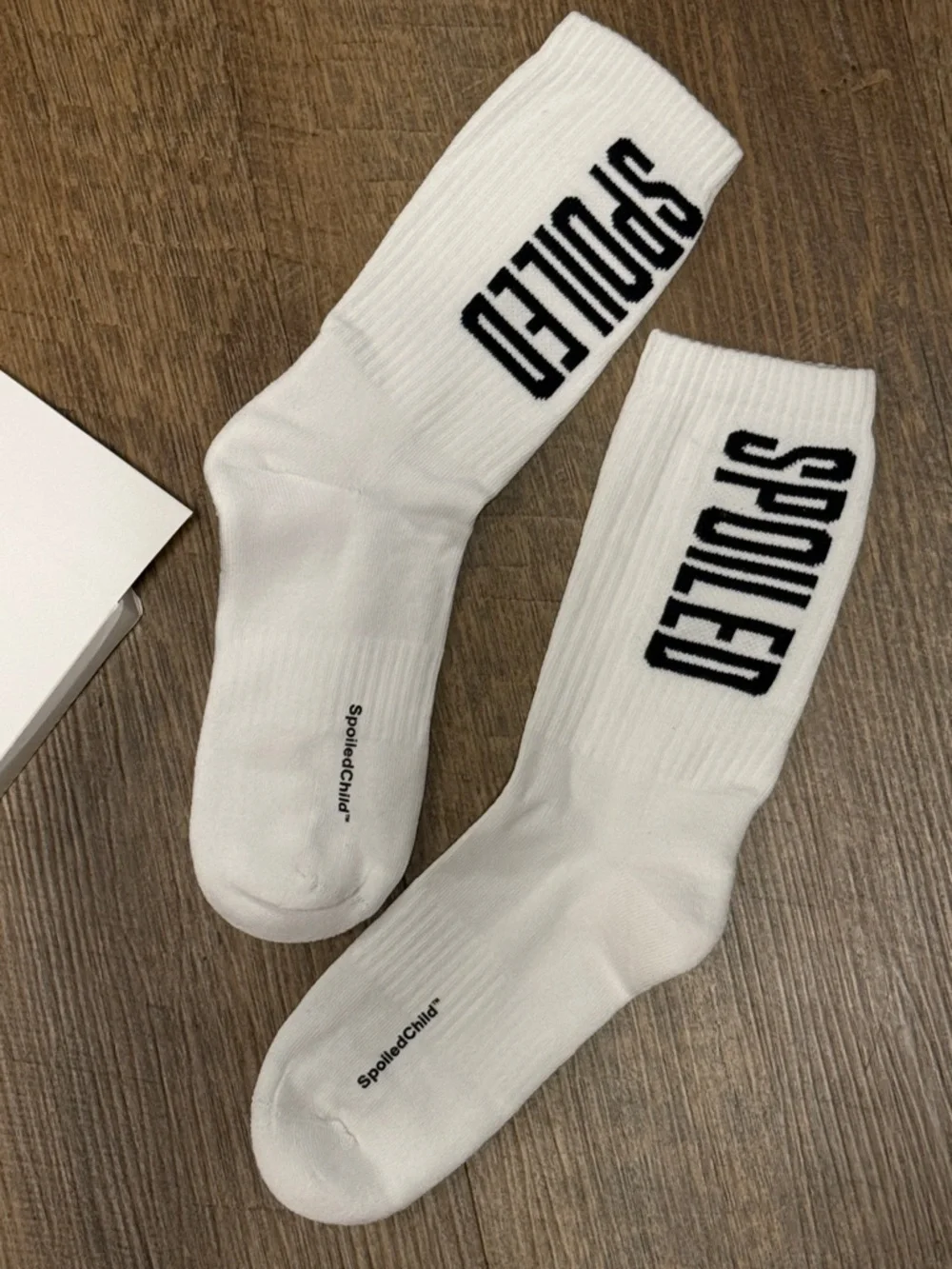 NWT Spoiled Child White Athletic Crew Socks Size
